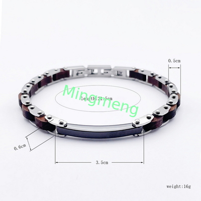 Jeu de mode en acier inoxydable bijoux bracelet en acier titane pour homme