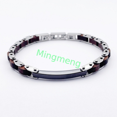 Jeu de mode en acier inoxydable bijoux bracelet en acier titane pour homme