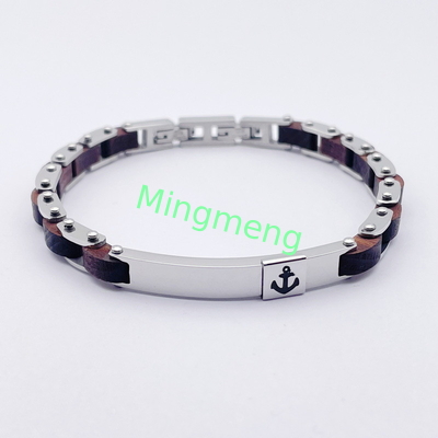 Jeu de mode en acier inoxydable bijoux bracelet en acier titane pour homme