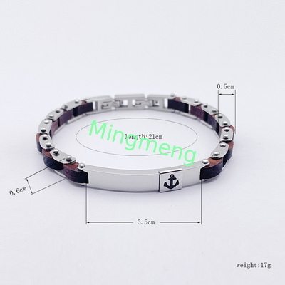 Jeu de mode en acier inoxydable bijoux bracelet en acier titane pour homme