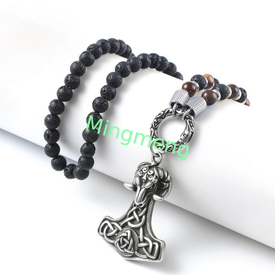 Halloween Punk Ram Casting Mode Pendentif Tendance Collier explosif à perles Collier accrocheur Tag Boyfriend Style