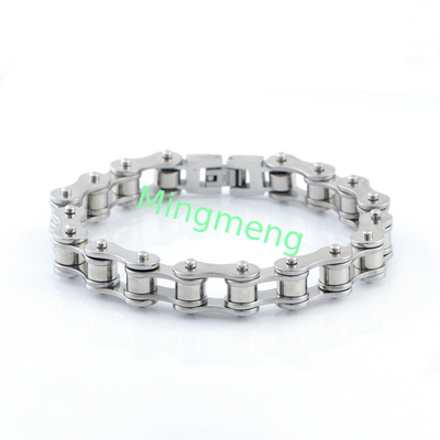 Bracelet en acier inoxydable pour homme de type chaîne de vélo