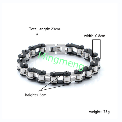 Bracelet en acier inoxydable pour homme de type chaîne de vélo