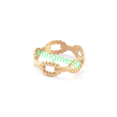 Une bague simple, à la mode, polyvalente et personnalisée avec une bague d'ouverture en titane et acier réglable en or