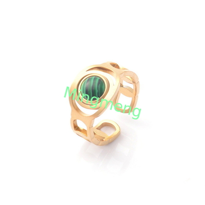 Anneau de mode de niche de conception de sens titane acier paon pierre de l'anneau de femmes de luxe lumineux tempérament polyvalent ouverte index