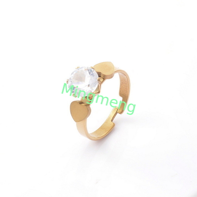 Mode personnalisée Amour féminin Symétrique Zircon Femmes en acier inoxydable