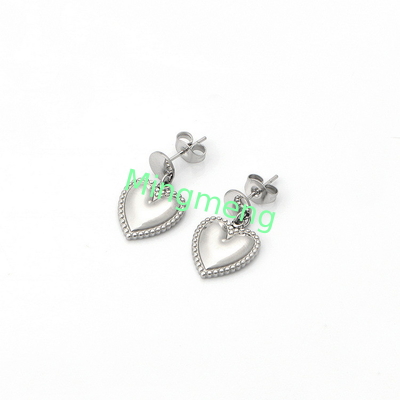 Boucles d'oreilles en or en forme de cœur en acier inoxydable pour femmes avec boucles d'oreilles personnalisées en cœur de pêche