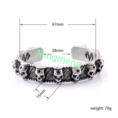 Bracelet à crâne rétro pour homme, design de niche, bracelet à la mode et à la mode pour homme