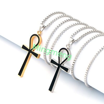 Collier de pendentif croisé original pour hommes avancé, minimaliste, à la mode et de niche