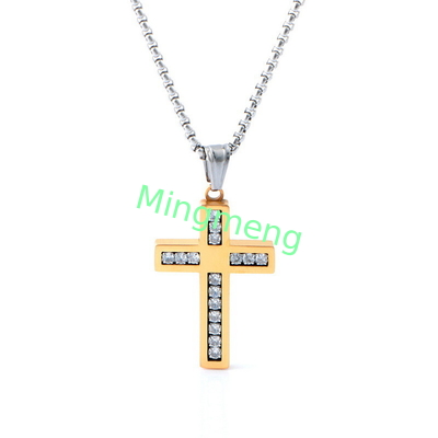 Collier de croix en diamant de haute qualité, de luxe léger, long collier pour homme.