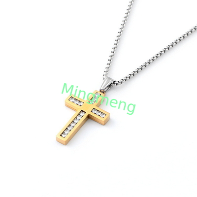 Collier de croix en diamant de haute qualité, de luxe léger, long collier pour homme.