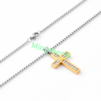 Collier de croix en diamant de haute qualité, de luxe léger, long collier pour homme.