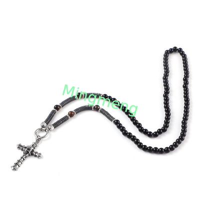 Pendentif en acier inoxydable crâne croix, européen et américain transfrontalier collant de tendance petit ami collier étiquette