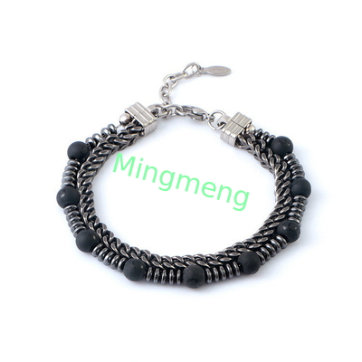 Bracelet de chaîne masculine avec ornementation unique en pierre biliaire Appel visuel accrocheur et durabilité