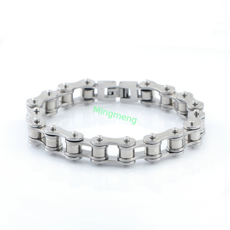 Bracelet en acier inoxydable pour homme de type chaîne de vélo