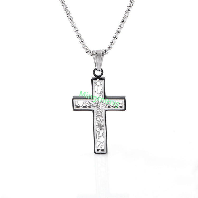 Nouveau collier en croix creuse pour homme, accessoires à la mode, simples et exquis en gros